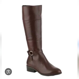 New!Ralph Lauren Elegant Brown Leather Knee-High Makaila Riding Boots Y2K Retro